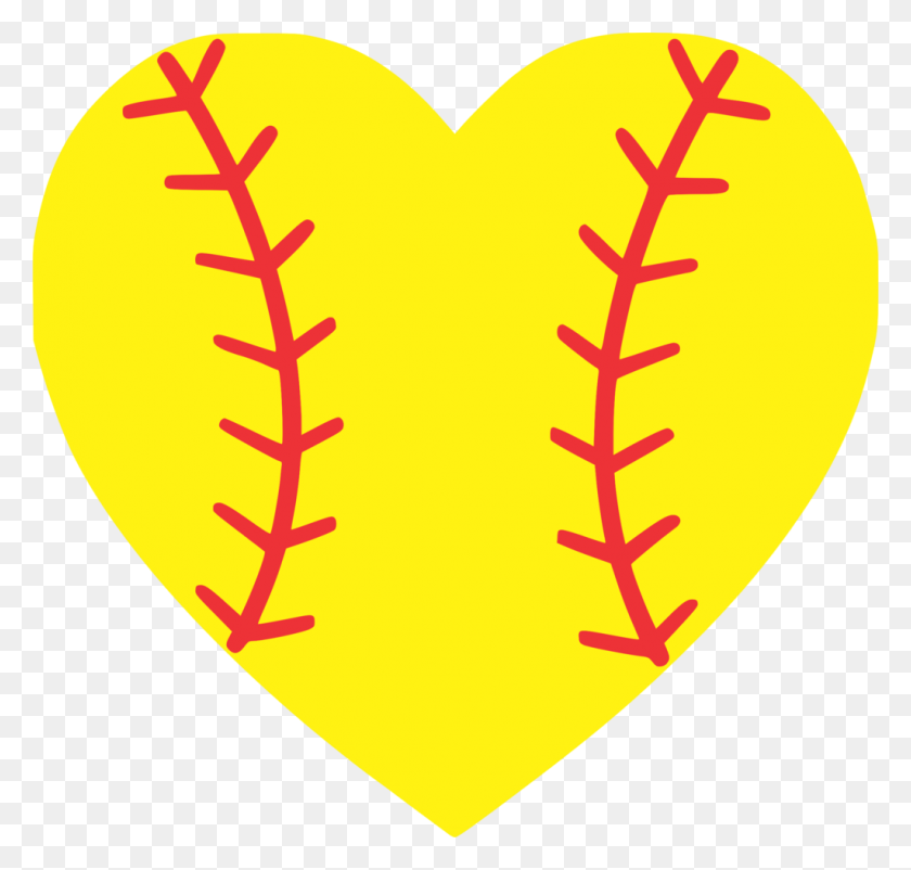 1024x975 Heart Clip Art Softball - Softball Stitches Clipart