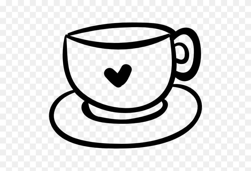 512x512 Heart Clip Art Tea Cup - Cup Of Tea Clipart