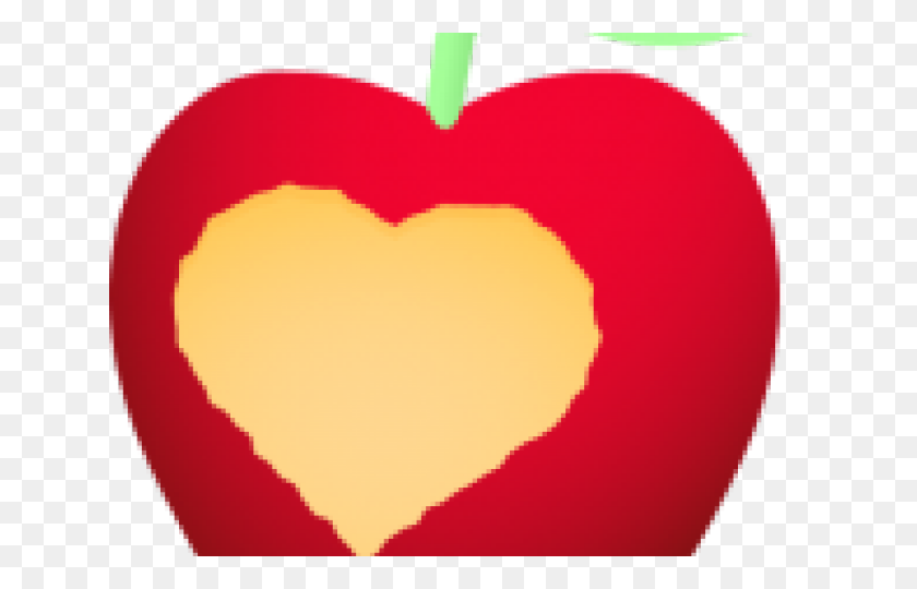 640x480 Heart Clipart Apple - Apple With Heart Clipart