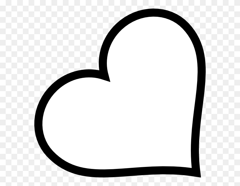 600x593 Сердце Клипарт Черно-Белое Черно-Белое Сердце Контур - Контур Сердца Клипарт