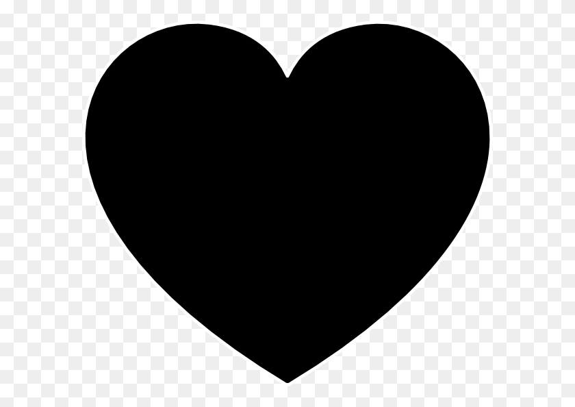 600x534 Heart Clipart Black And White Black Heart Clip Art - Transparent Heart Clipart
