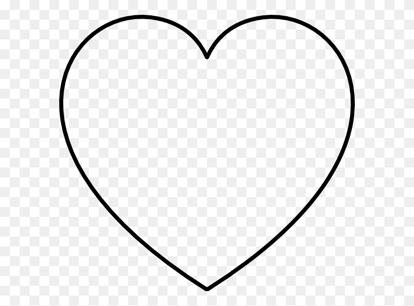 600x561 Сердце Клипарт В Форме Сердца - Разбитое Сердце Клипарт Черно-Белое