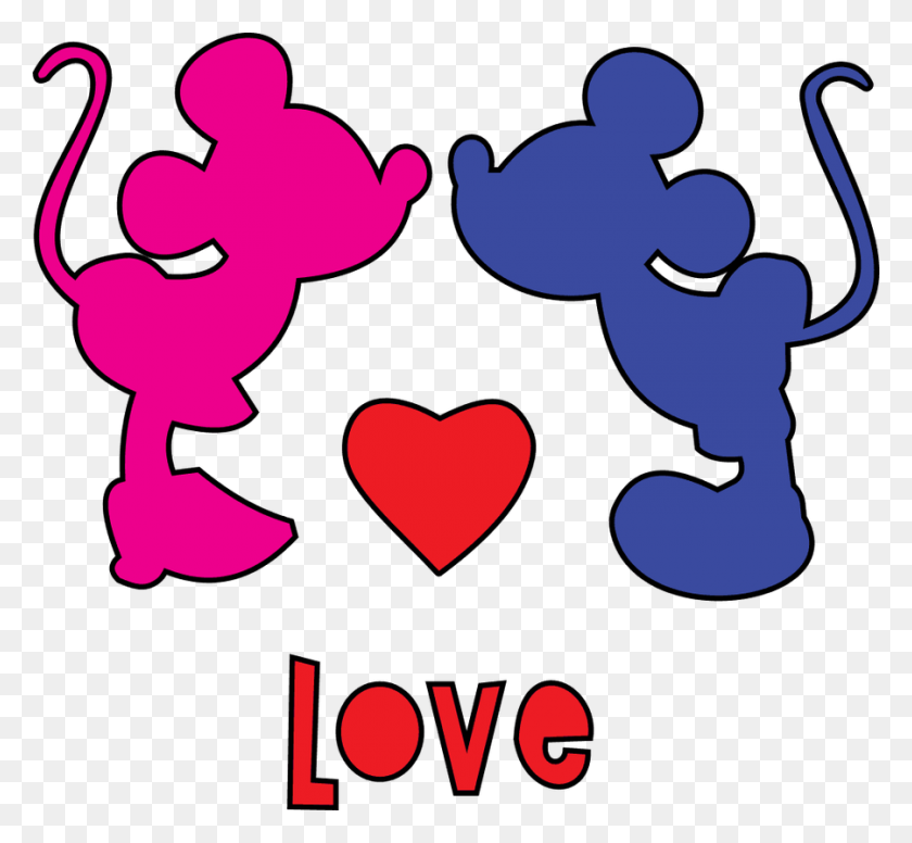 900x827 Heart Clipart Minnie Mouse Donald Duck Pluto Mickey Y Minnie - Minnie Mouse Bow PNG