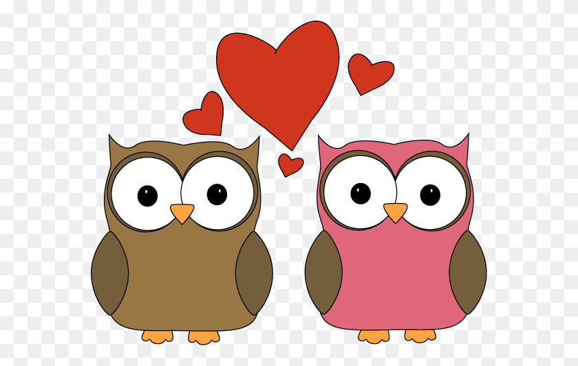576x472 Heart Clipart Owl - Owl Family Clipart