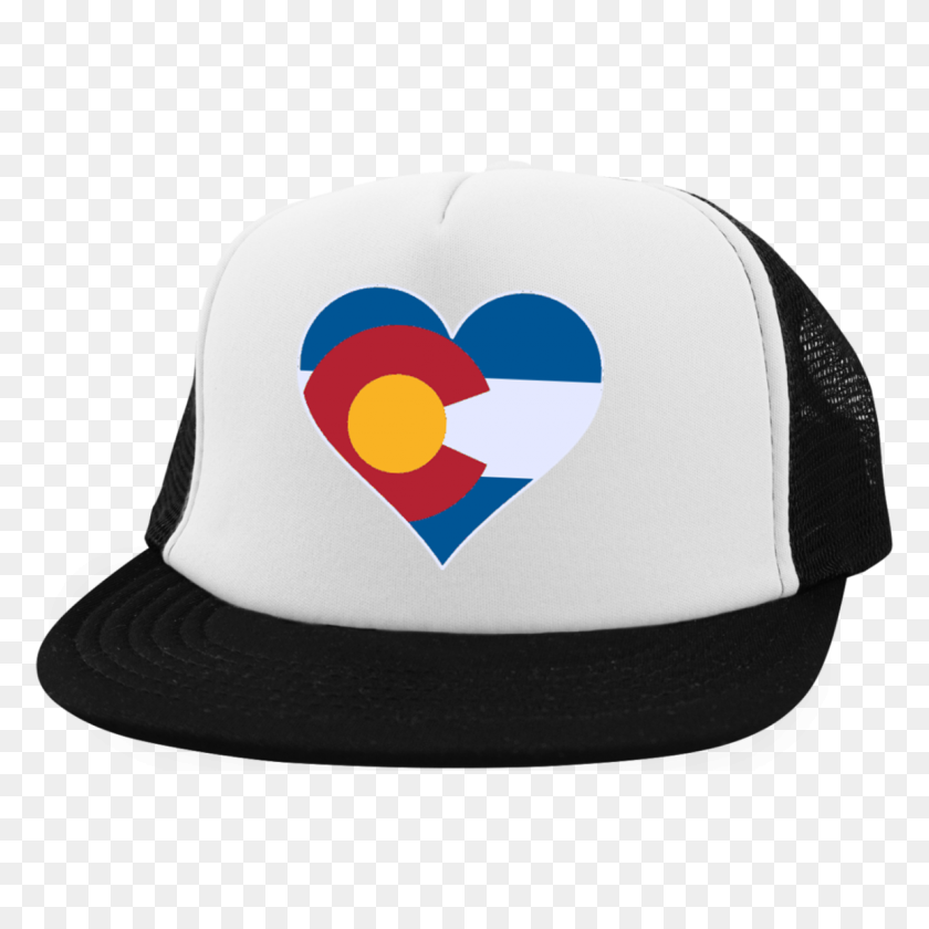1155x1155 Heart Colorado Logo Trucker Hat With Snapback - Snapback PNG