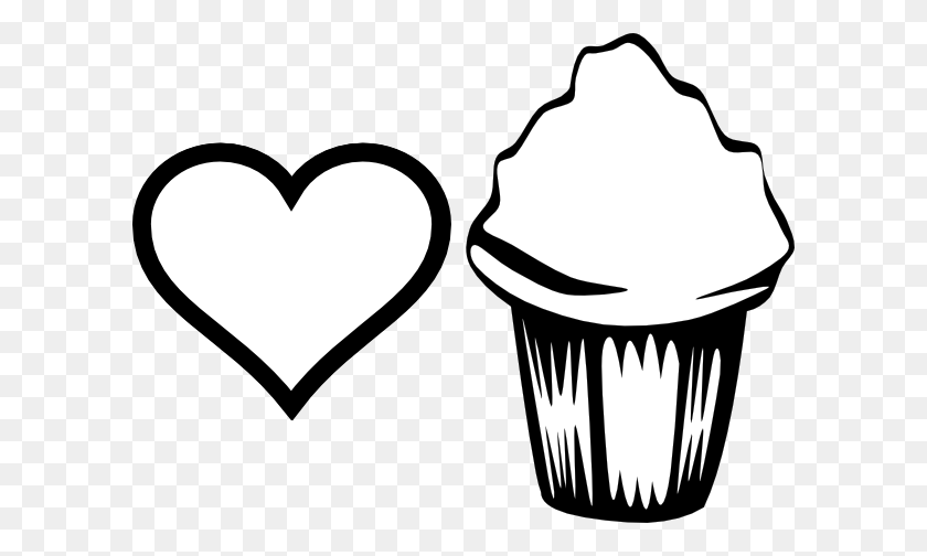 600x444 Heart Cupcake Image Png Clip Arts For Web - Cupcake Clipart Outline