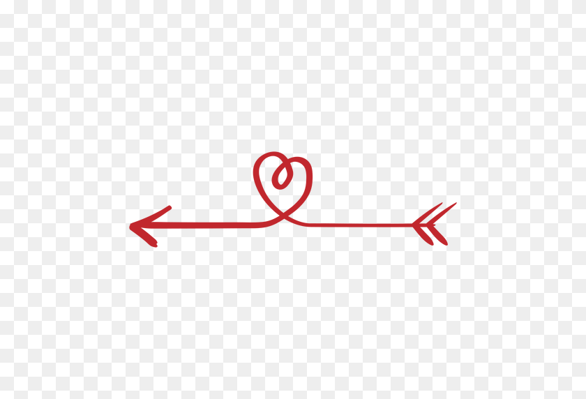 512x512 Etiqueta Engomada De La Flecha Curvada Del Corazón - Imágenes Prediseñadas De Flecha Rizada