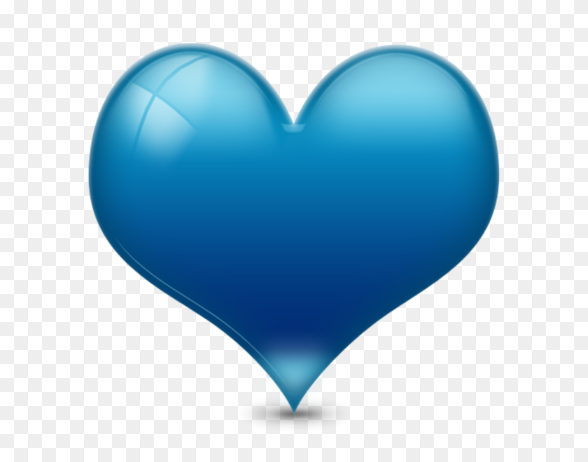 600x600 Heart D Shiny Blue Free Images - Shiny Clipart