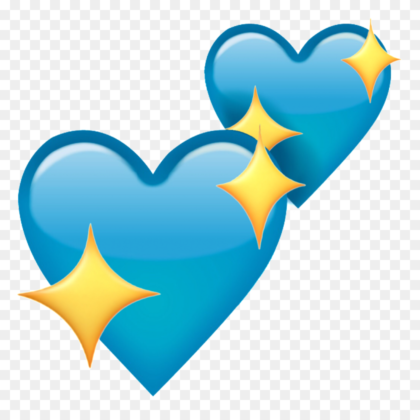 1024x1024 Сердце Emoji Blueheart Blue Sparkle Sparklingheart Heart - Голубое Сердце Emoji Png
