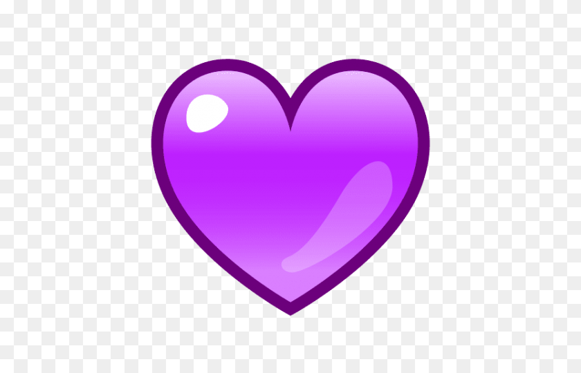 480x480 Сердце Emoji Сирень Фиолетовый Любовь Довольно - Сердце Emojis Png