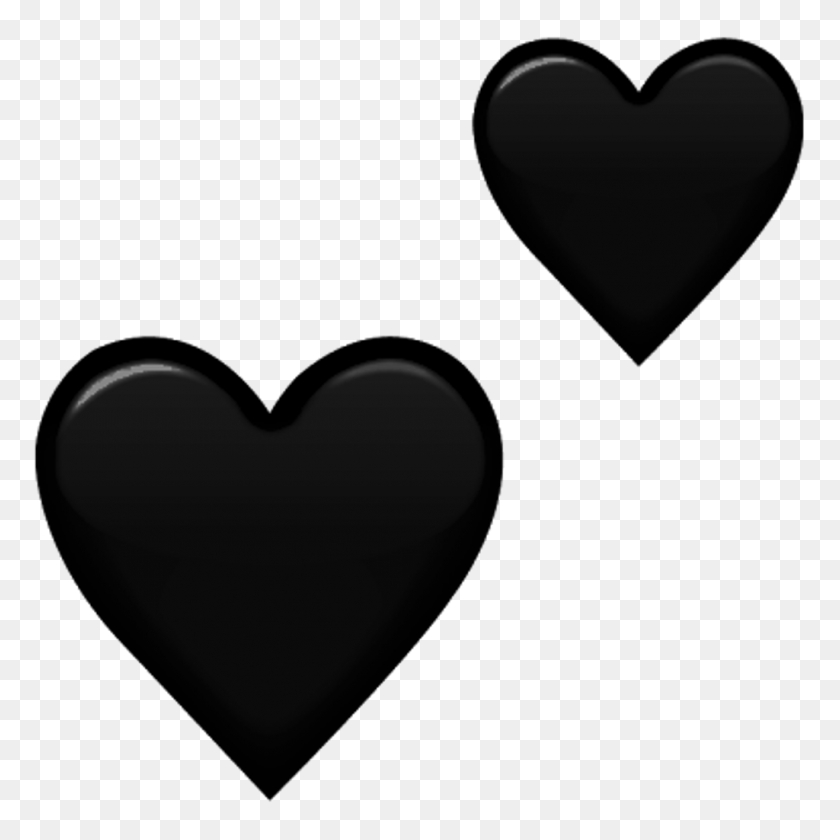 1024x1024 Heart Emoji Love Clip Art - Black Heart Emoji PNG