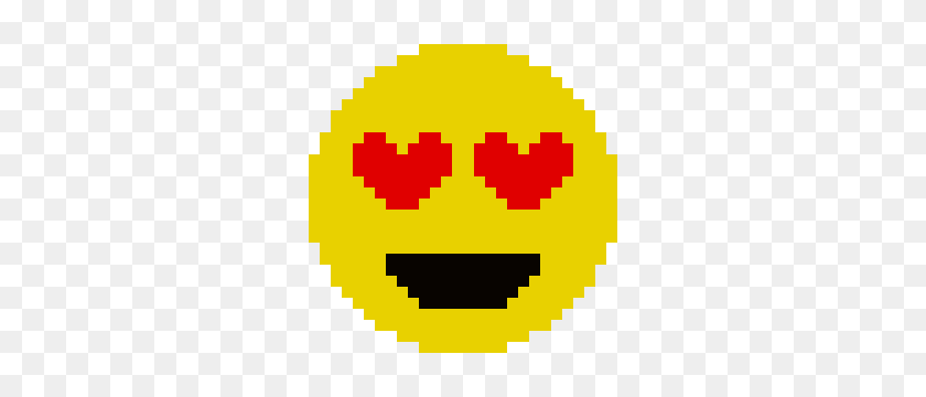 300x300 Heart Eye Emoji Pixel Art Maker - Heart Eye Emoji Png