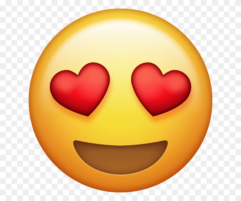 640x640 Heart Eyes Emoji - Yellow Heart Emoji PNG
