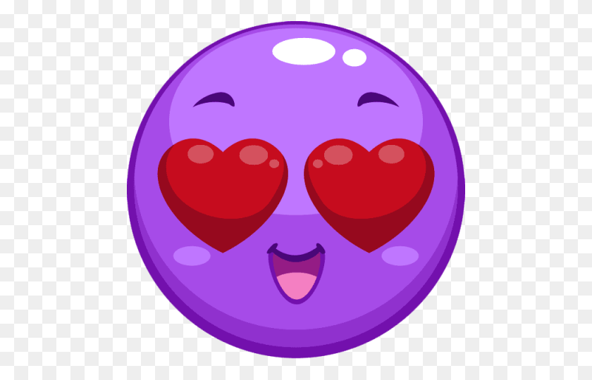 480x480 Corazón De Ojos Emoji Púrpura Emoji Png - Círculo Púrpura Png