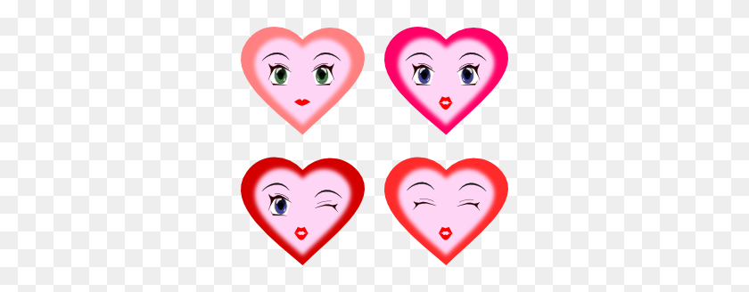 300x268 Heart Faces Clip Art - Happy Heart Clipart