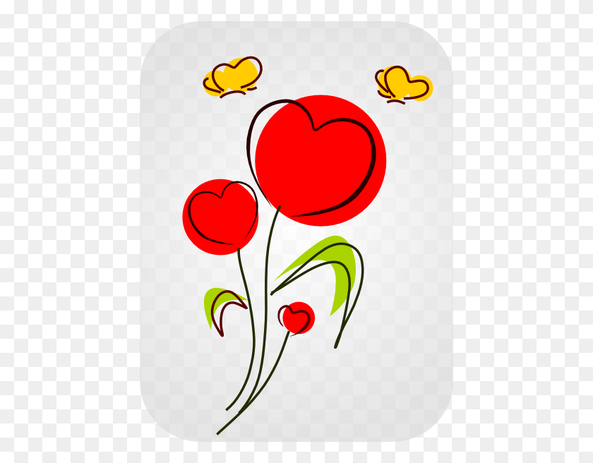 444x596 Png Сердце Цветы С Бабочками Картинки Для Веб - Бесплатный Клипарт Цветов И Бабочек