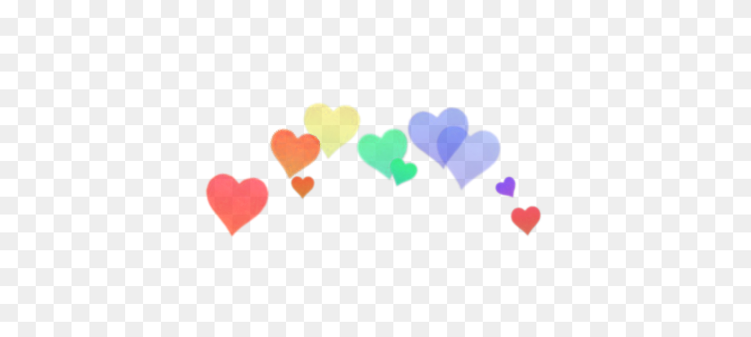 500x317 Heart Heartcrown Rainbow Cute Crown - Rainbow Heart PNG