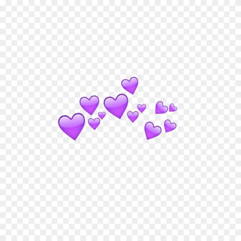 1920x1920 Heart Hearts Tumblr Purple Emoji Crown - Purple Heart Emoji PNG