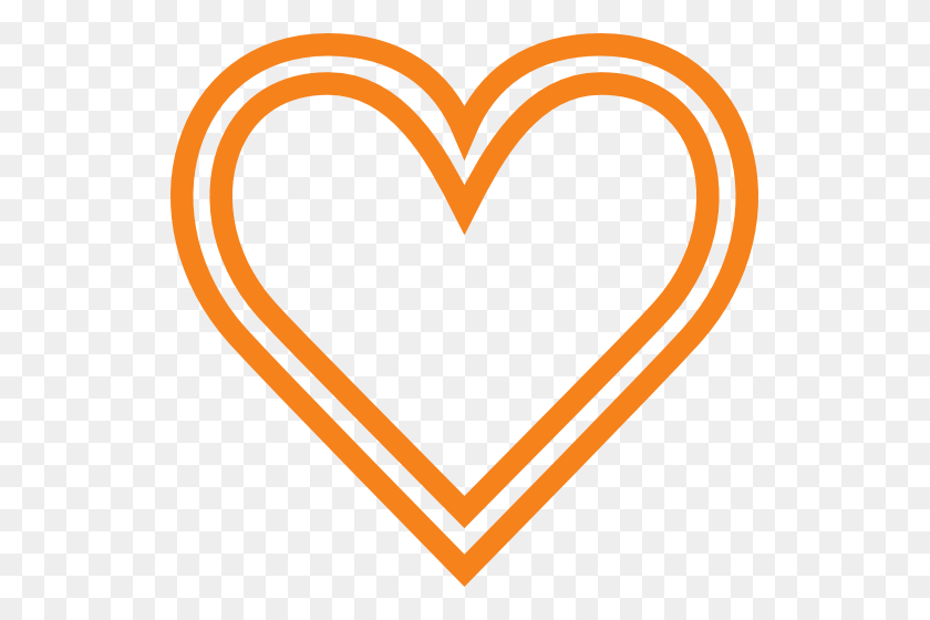531x500 Heart Icon - Orange Heart PNG