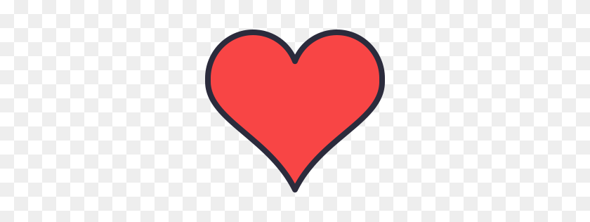 256x256 Heart Icon Curvy Outline Filled - Heart Icon PNG