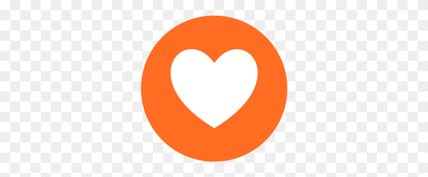 288x288 Icono De Corazón De Alimentos Del Distrito Naranja - Corazón Naranja Png