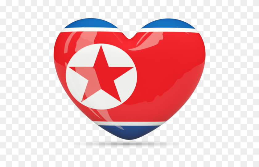 640x480 Corazón Icono De La Ilustración De La Bandera De Corea Del Norte - Corazón Gif Png