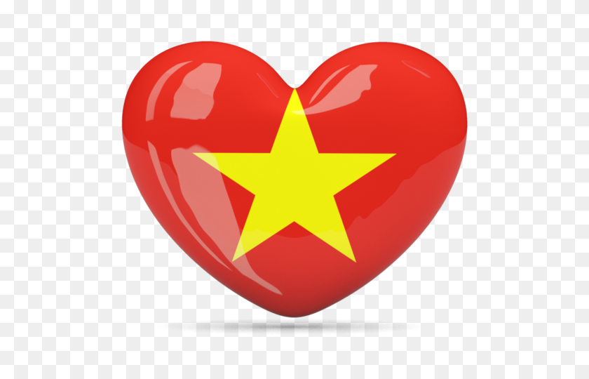 640x480 Corazón Icono De La Ilustración De La Bandera De Vietnam - Bandera De Vietnam Png
