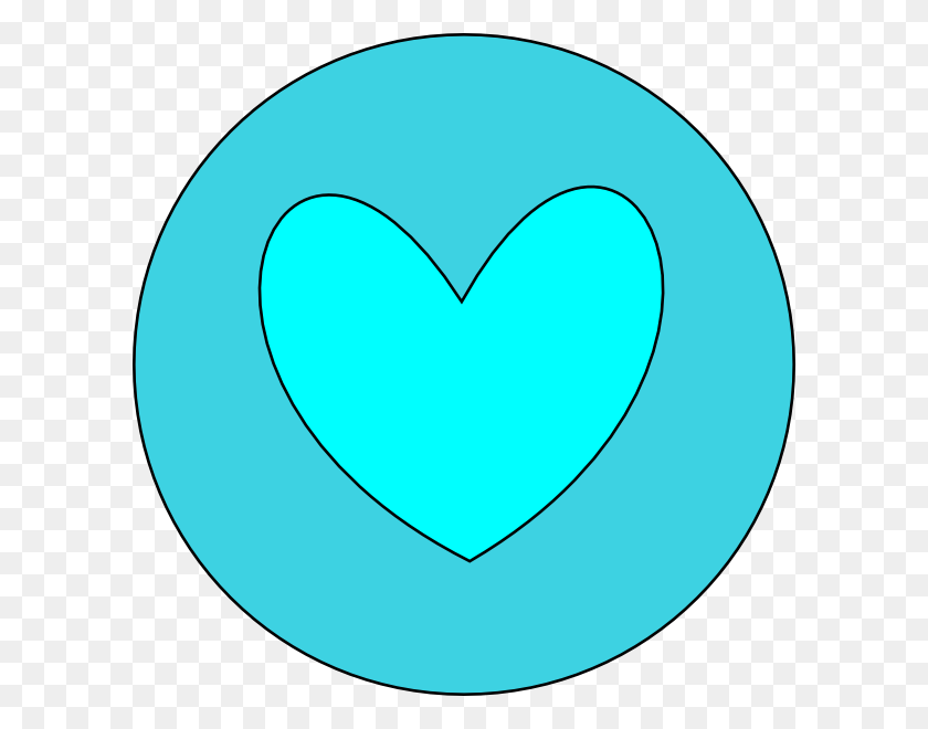 600x600 Heart In Circle Blue Clip Art - Heart Rate Clipart