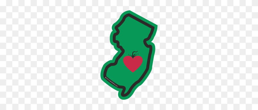 300x300 Heart In New Jersey Nj Sticker,all Weather High Quality Vinyl - New Jersey PNG