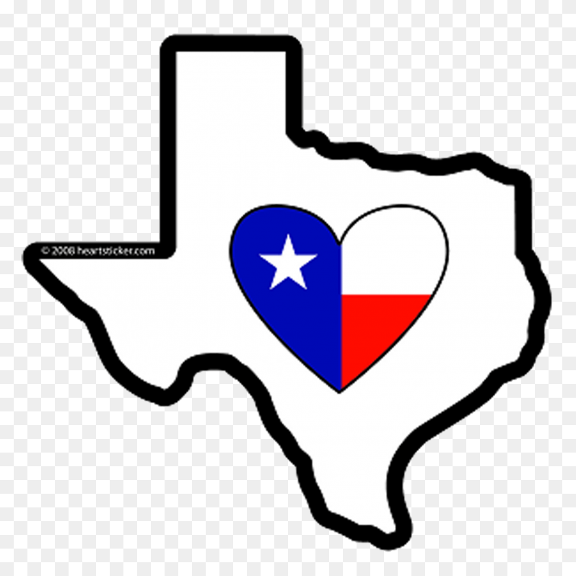 2048x2048 Наклейка Heart In Texas Tx, Виниловая Наклейка All Weather Premium - Texas Heart Clipart