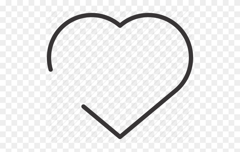 512x472 Heart, Line, Love, Valentine Icon - Heart Line PNG