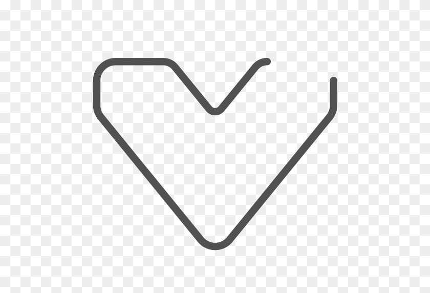 512x512 Сердце, Линейный, Монохромный Значок С Png И Векторным Форматом Бесплатно - Контур Сердца Png