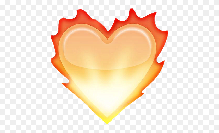 452x451 Сердце Горит Огнем Emoji Emojiheart Heartemoji Firehe - Горит Смайлик Png
