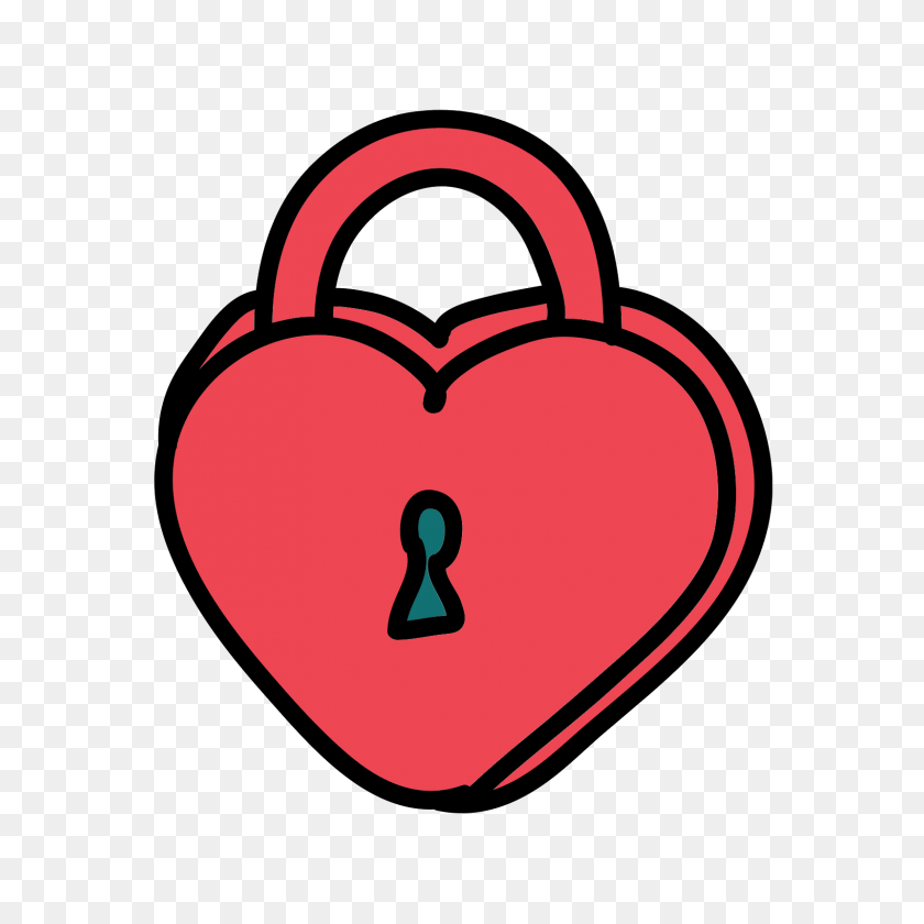 1600x1600 Heart Lock Icon - Doodle Heart PNG