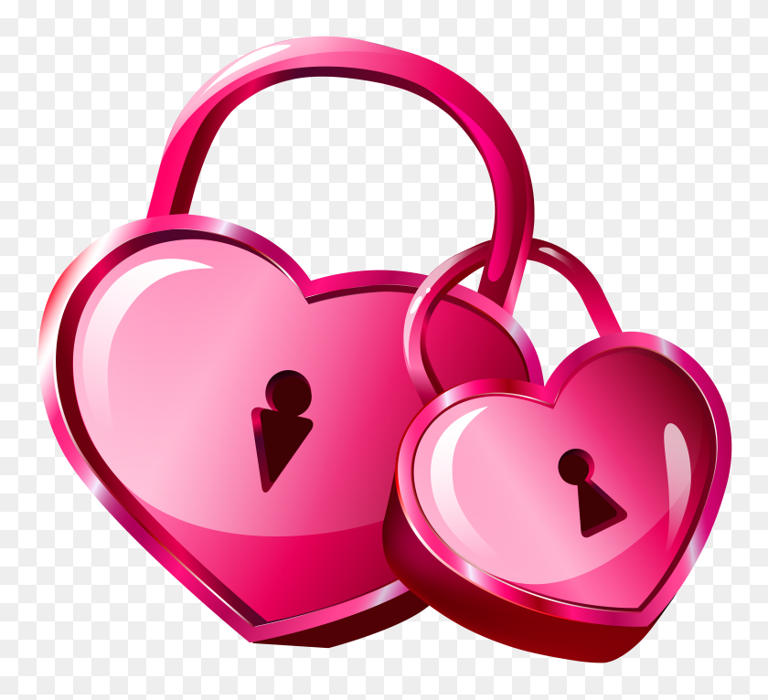 5000x4531 Heart Locks Transparent Png Clip Art - Padlock Clipart