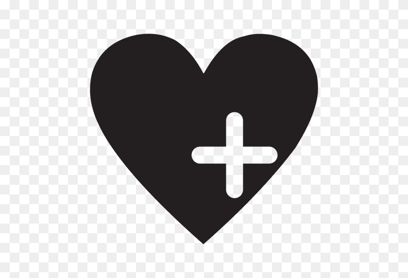 512x512 Logotipo De Corazón Con Un Signo Más - Más Png