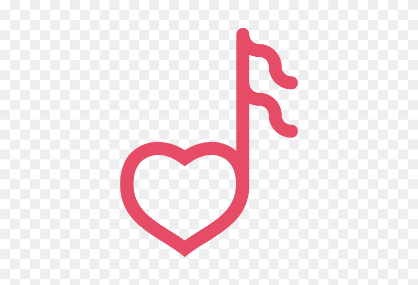 512x512 Heart, Love, Music, Note, Valentine, Valentine's Day Icon - Valentine PNG