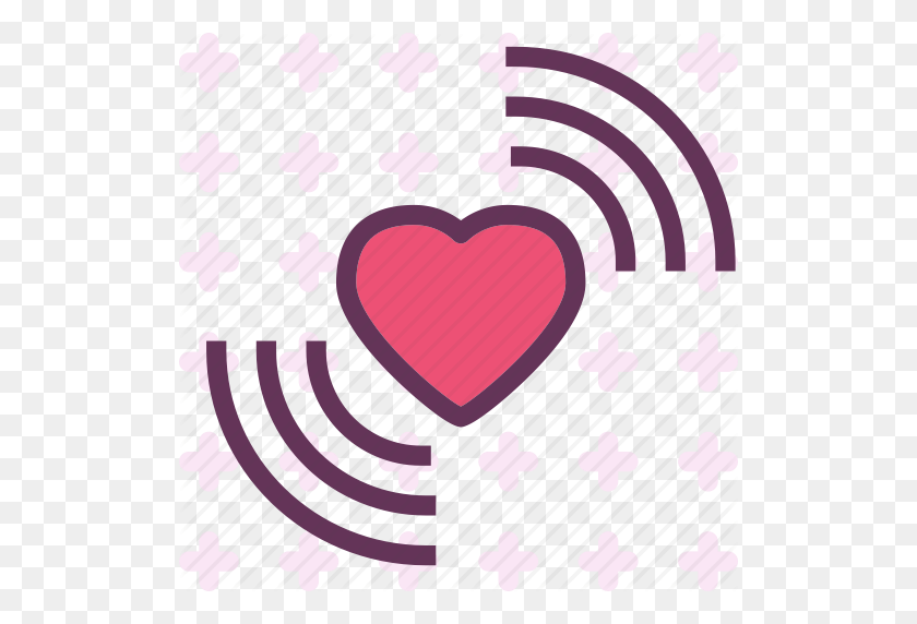512x512 Heart, Love, Romance, Signal Icon - Heart Pattern PNG