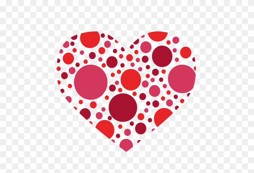 512x512 Heart Made Of Circles Sticker - Pink Circle PNG