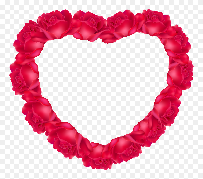 5000x4379 Heart Of Roses Png Clipart - Lei PNG
