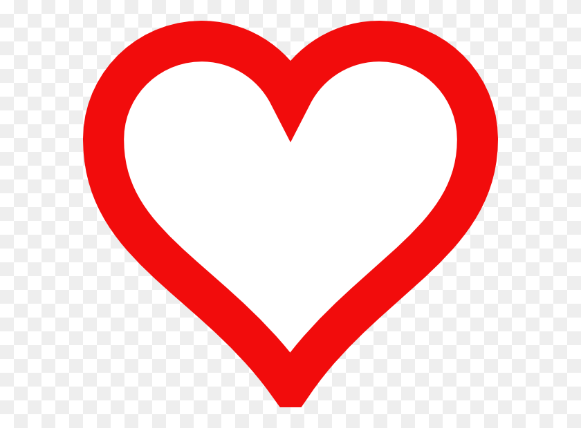 600x560 Heart Outline Clip Art - Heart Rate Clipart