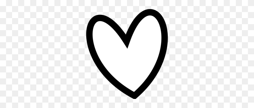 270x298 Heart Outline Clipart Black And White - White Heart Clipart