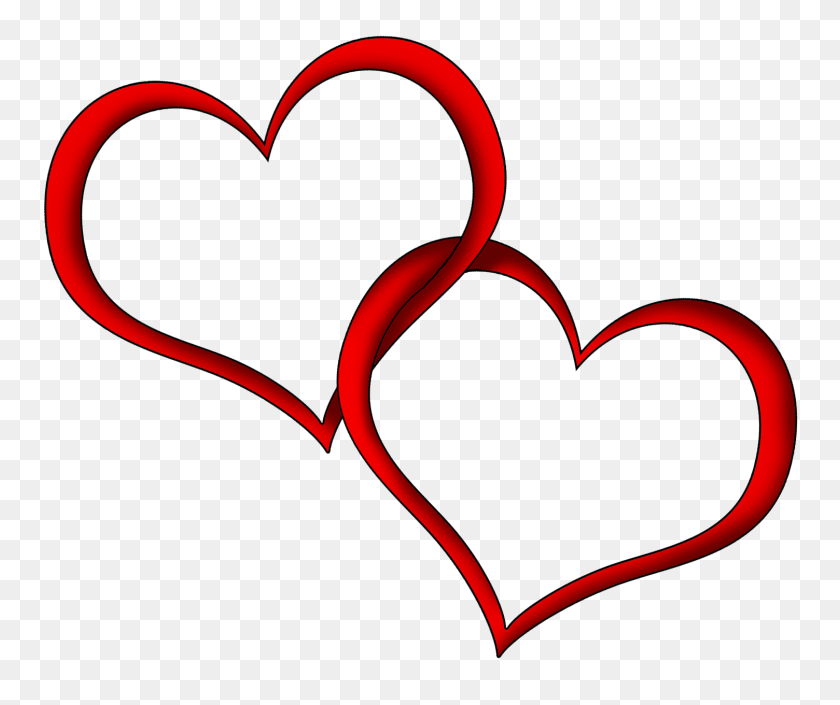 1504x1245 Heart Outline Couple Red Transparent Png - Red Heart PNG
