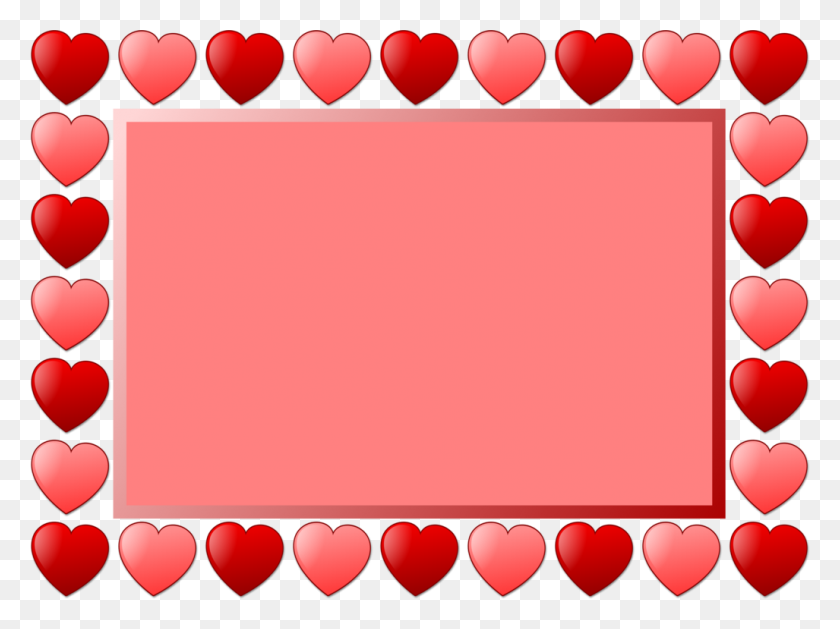 1027x750 Heart Picture Frames Line Art Drawing Valentine's Day Free - Love Border Clipart