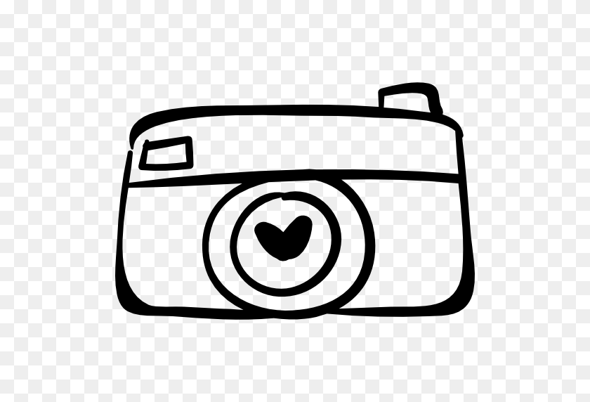 512x512 Heart Pictures Clipart Camera - Camera Outline Clipart