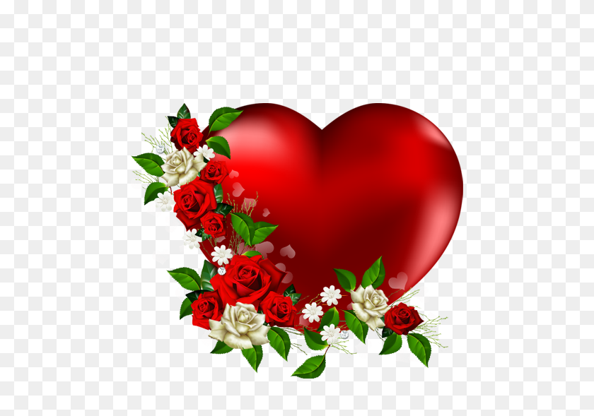 590x529 Heart Png With Flowers Love Heart Image Clipart - PNG Photo