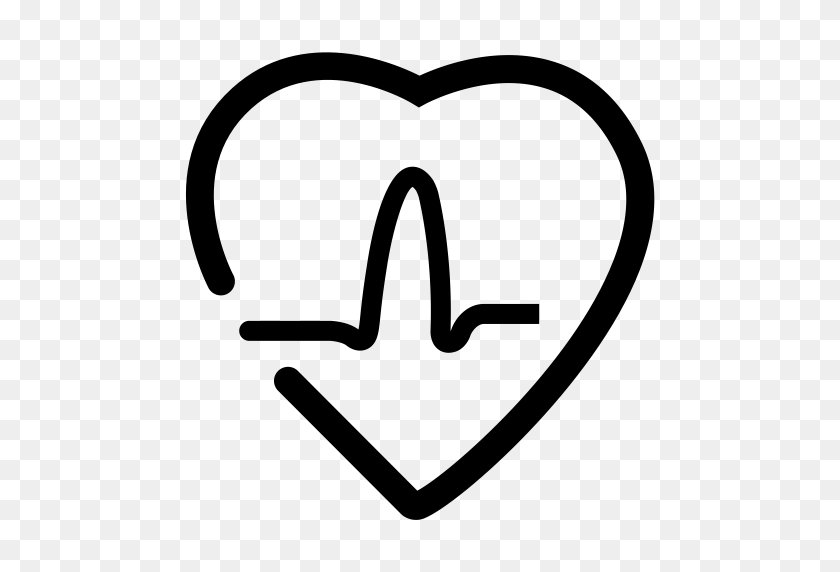 512x512 Heart Rate, Heartbeat, Lifeline Icon With Png And Vector Format - Heartbeat Clipart Black And White