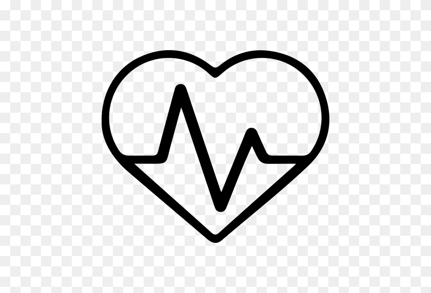 512x512 Пульс, Сердцебиение, Значок Линии Жизни С Png И Векторным Форматом - Heartbeat Clipart Free