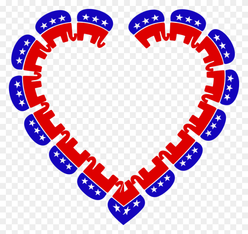 798x750 Heart Republican Party Remix Election - Republican Elephant Clipart