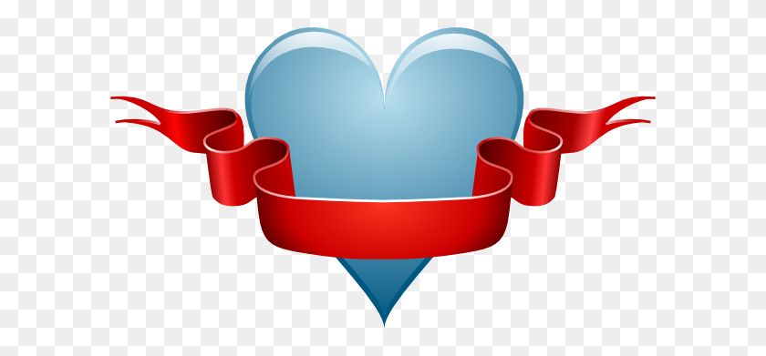 600x331 Heart Ribbon Clip Art Free Vector - Red Bow Clipart